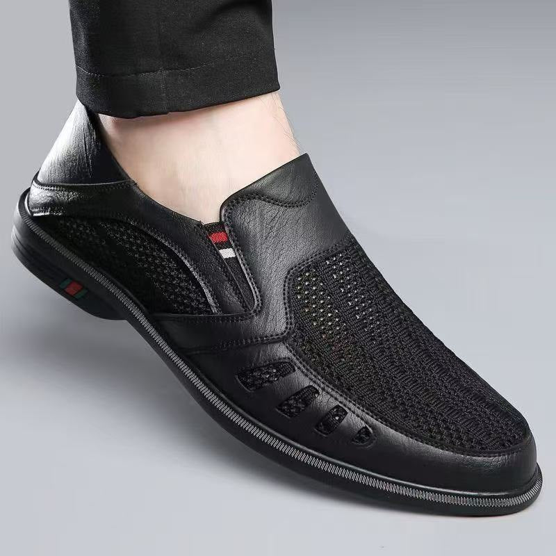 Men's Breathable Leather Slippers Mune Fashion