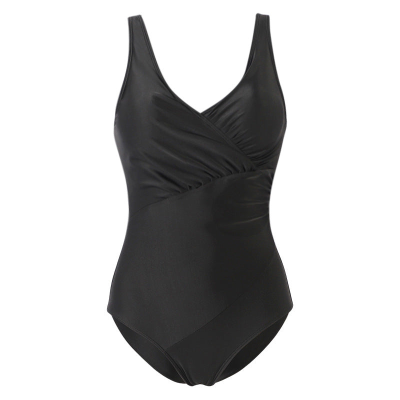 Women's Elegant One-Piece Swimsuit with Wrap Look Mune Fashion