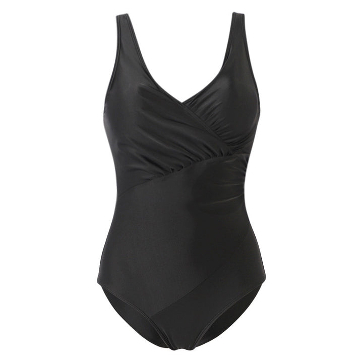 Women's Elegant One-Piece Swimsuit with Wrap Look Mune Fashion