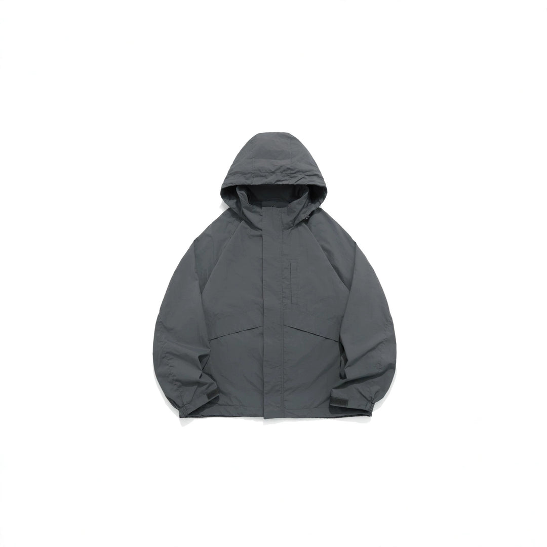 Unisex Wide water-repellent hooded parka with concealed zipper flap and flap pockets Mune Fashion