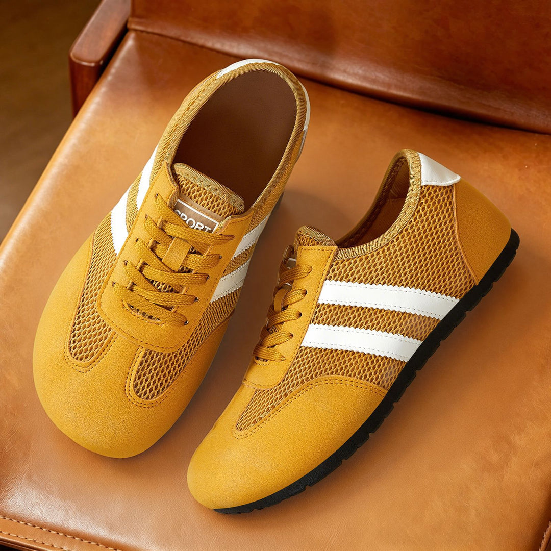 Women's retro-sporty low-top sneaker with breathable mesh, suede overlays, and non-slip rubber outsole Mune Fashion