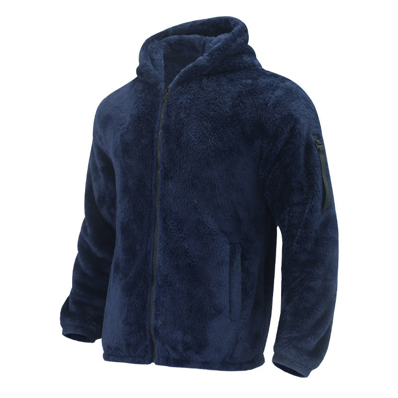 Men's Padded Fleece Hoodie with Teddy Finish, Zipper and Side Pockets Mune Fashion