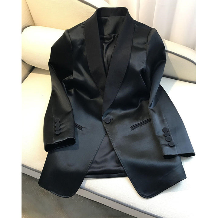Women Elegant Blazer with chic pattern and high collar Mune Fashion