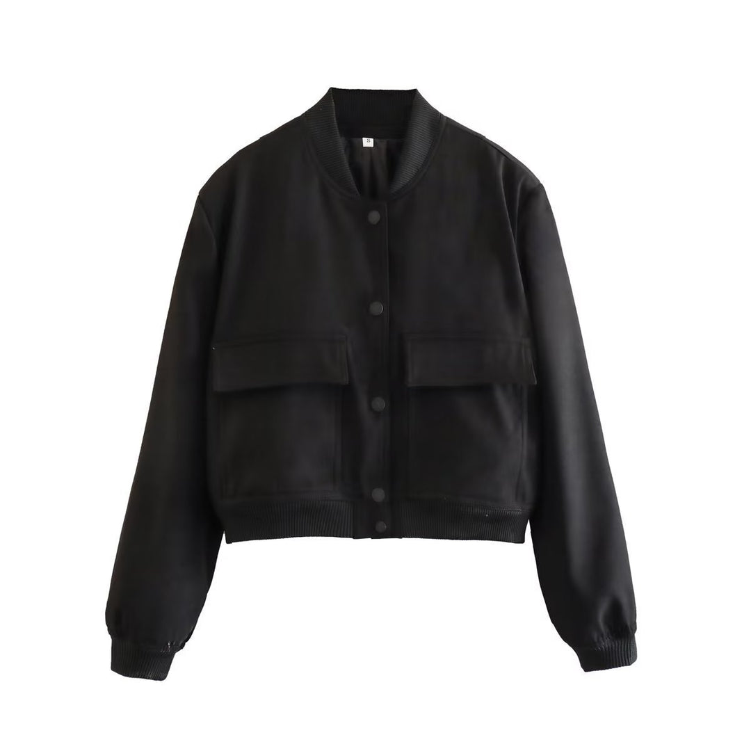 Women’s short jacket in utility style with flap pockets and ribbed cuffs Mune Fashion