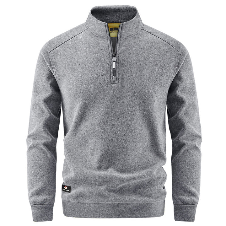 Men's Breathable Microfleece Half-Zip Sweater with Stand Collar and Raglan Sleeves Mune Fashion