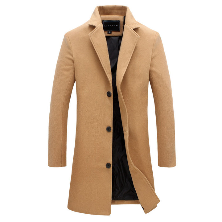 Men's slim Chesterfield coat with classic lapels, quilted lining and side pockets Mune Fashion