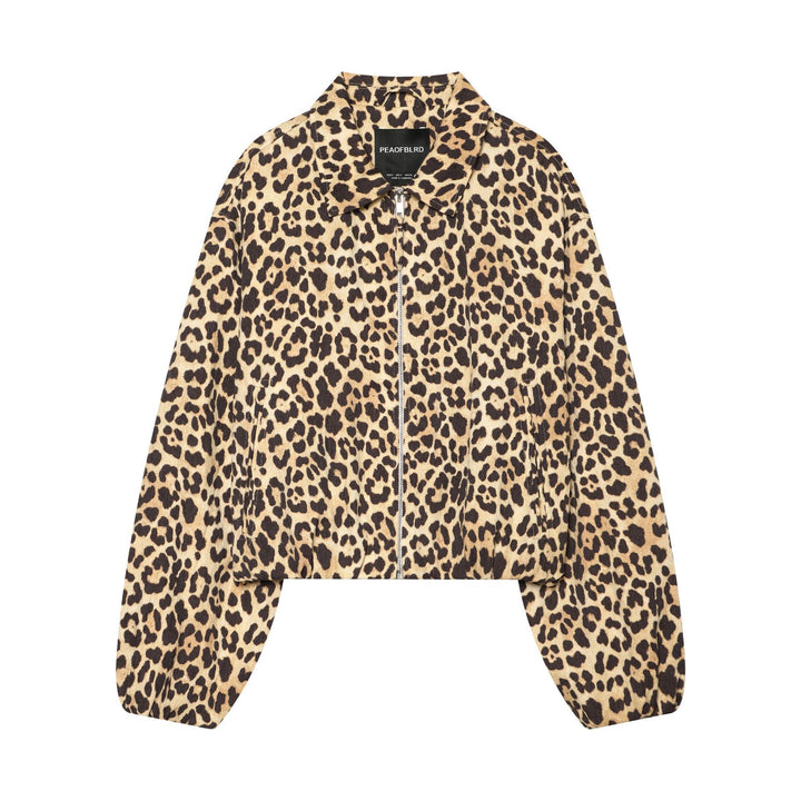 Women 80+ Cropped Blouson Jacket with Shirt Collar, Full-Zip and Elastic Hem Mune Fashion