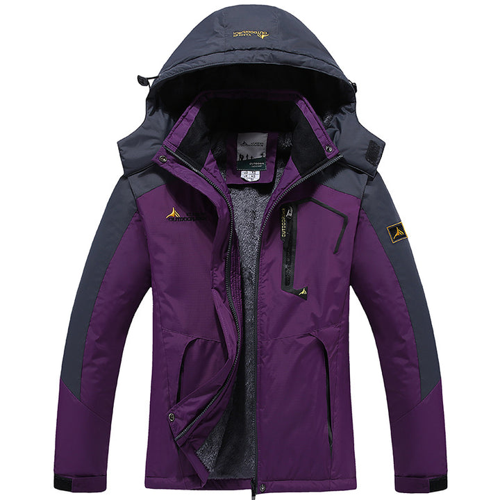 Men's three-layer thermo trekking jacket with removable hood and high-pile fleece lining Mune Fashion
