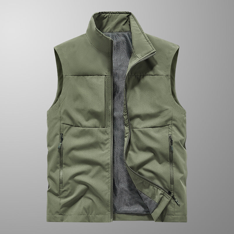 Men's lightweight windproof outdoor vest with breathable mesh lining and concealed zip pockets Mune Fashion