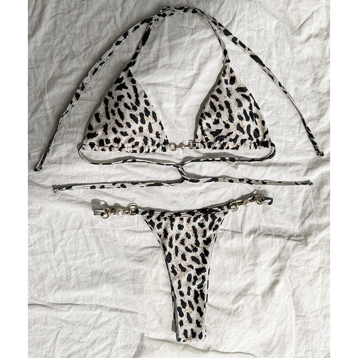 Women's Triangle Bikini with Fashionable Chain Details Mune Fashion