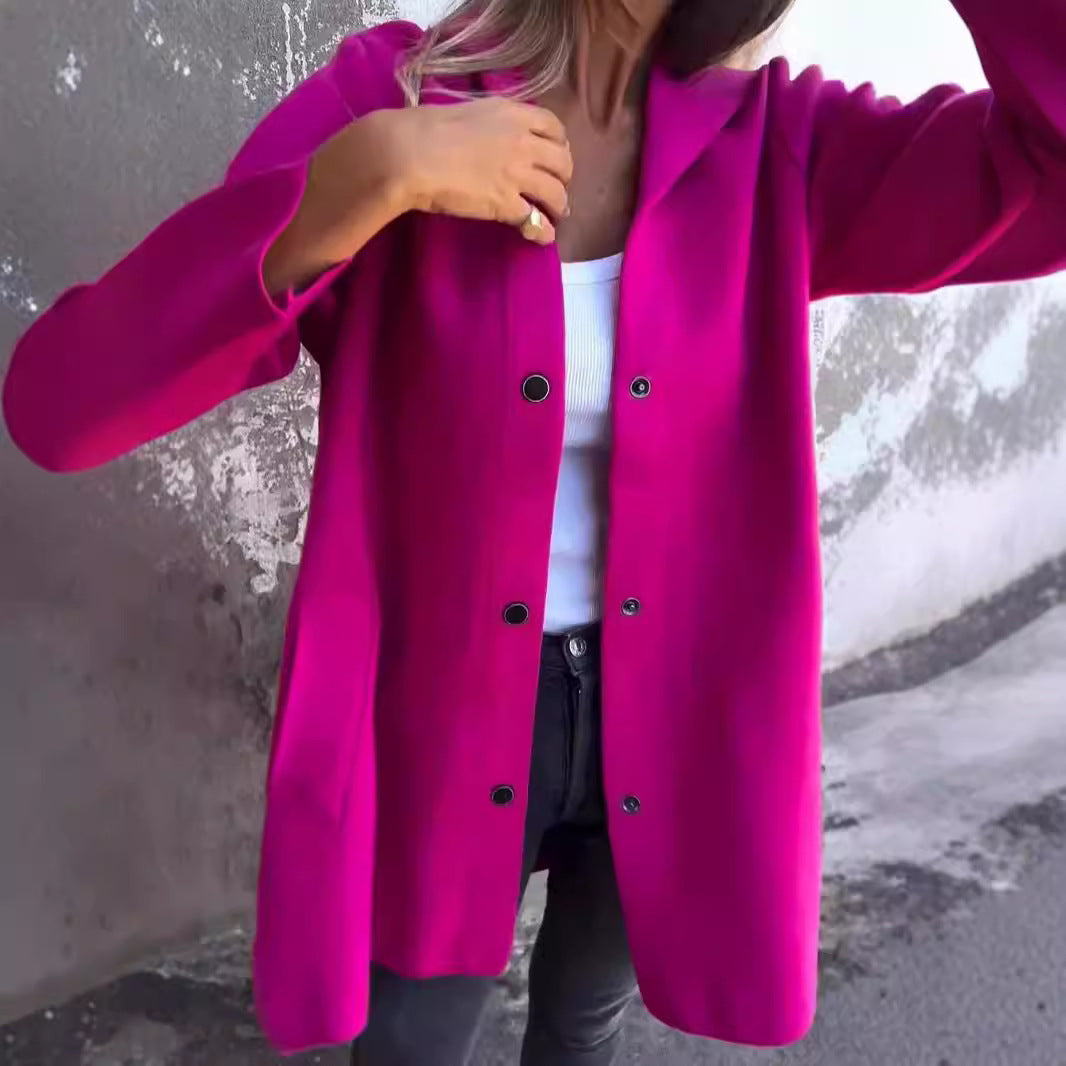 Women's Hoodie Coat with Snap Buttons and Oversized Silhouette Mune Fashion