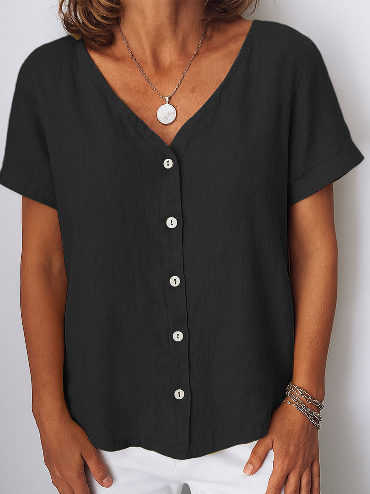 Women's linen blouse with button details Mune Fashion
