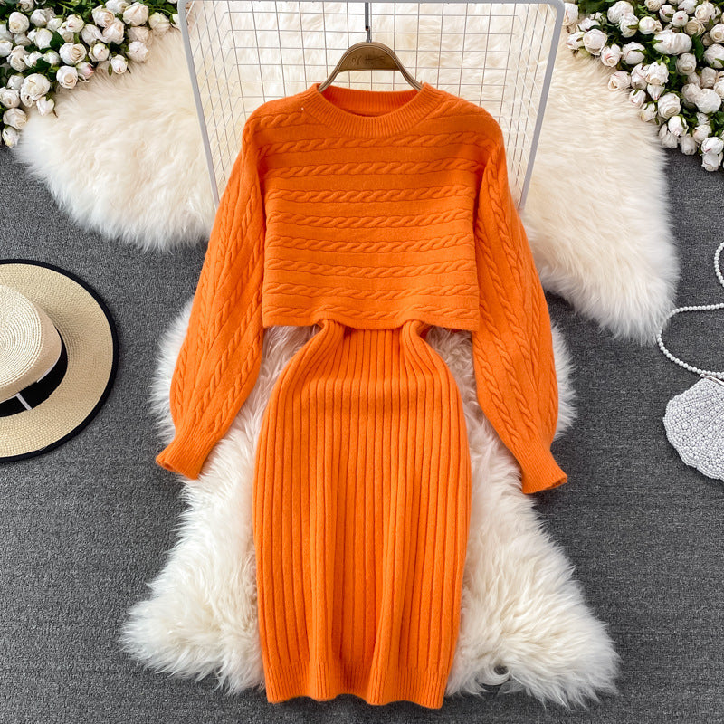 Women's Knit Set with Ribbed Structure Mune Fashion