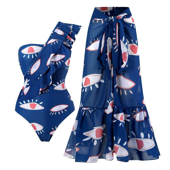 Women's bikini set with high-quality wrap skirt and fringed accents Mune Fashion
