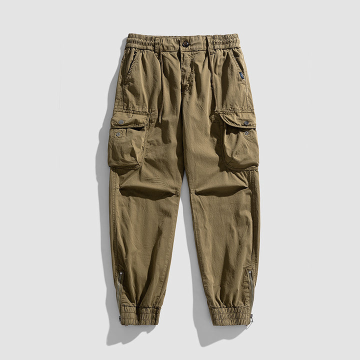 Herren Cargohose im Joggerstil mit elastischem Komfortbund, Multifunktionalen Klapp‑Utility‑Taschen und Knöchelreißverschluss Mune Fashion