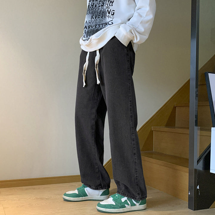 Women's Comfortable Denim Pants with Elastic Waistband Mune Fashion