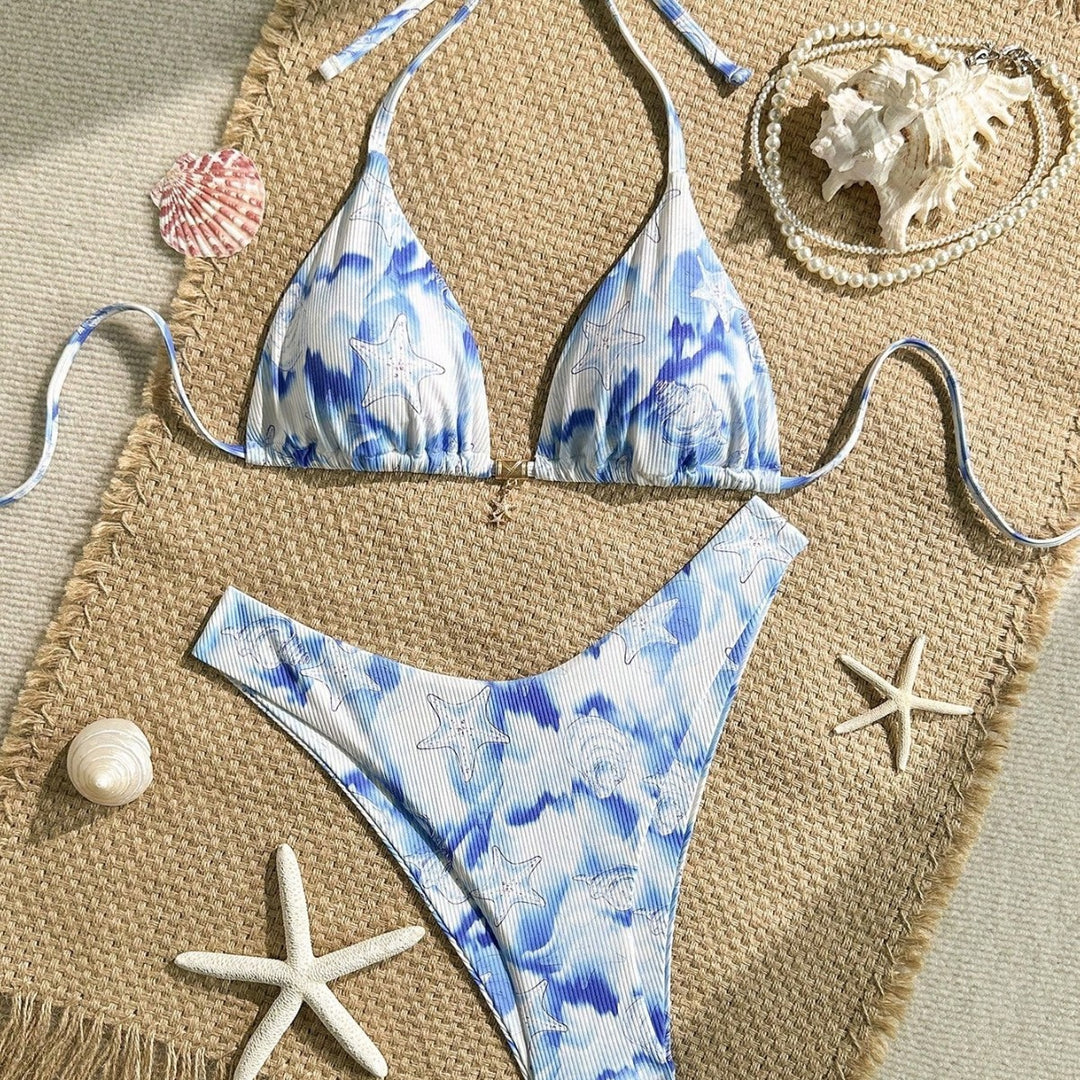 Women's Triangle Bikini with Maritime Motif Mune Fashion