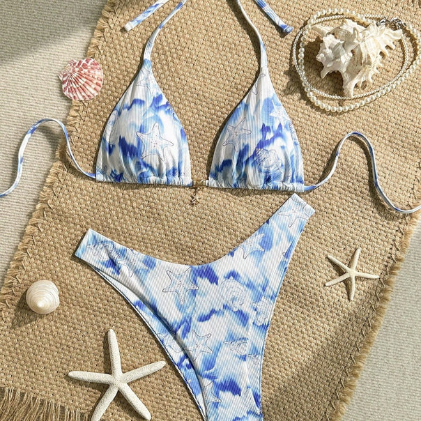 Women's Triangle Bikini with Maritime Motif Mune Fashion