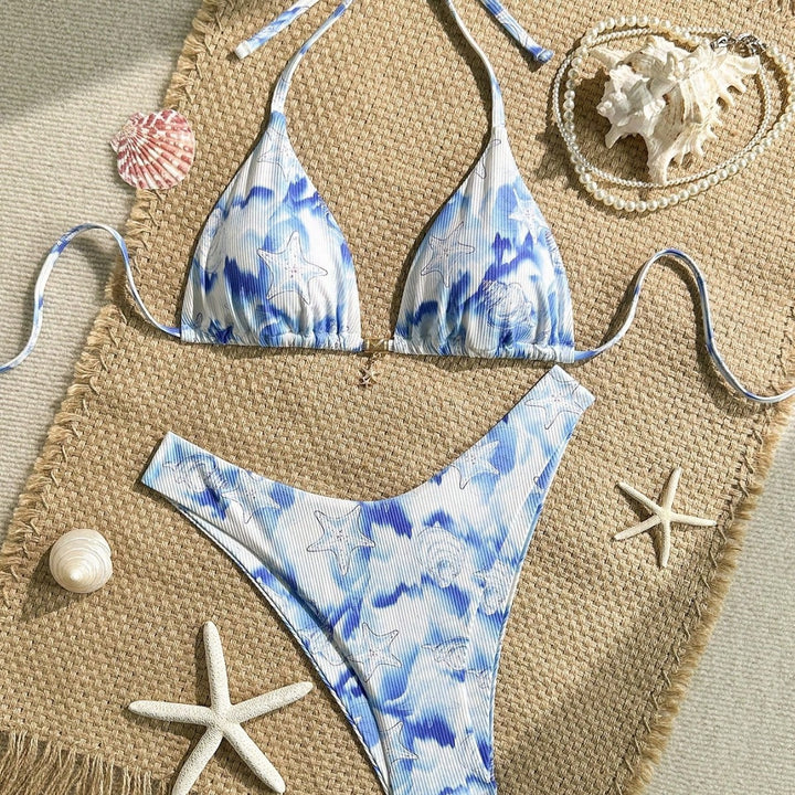 Women's Triangle Bikini with Maritime Motif Mune Fashion