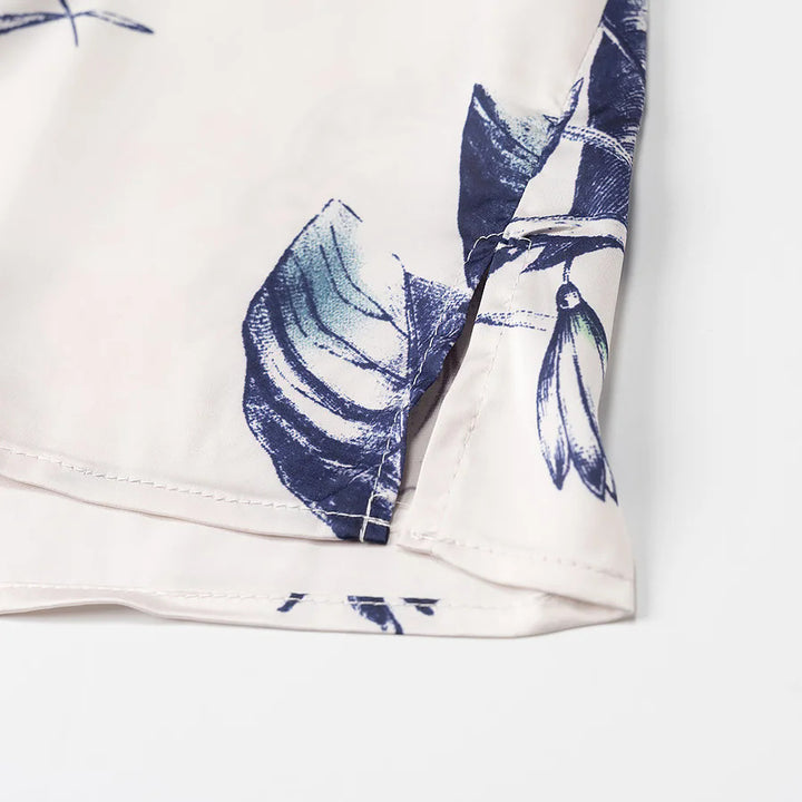 Women's satin shirt with bow collar and floral print Mune Fashion