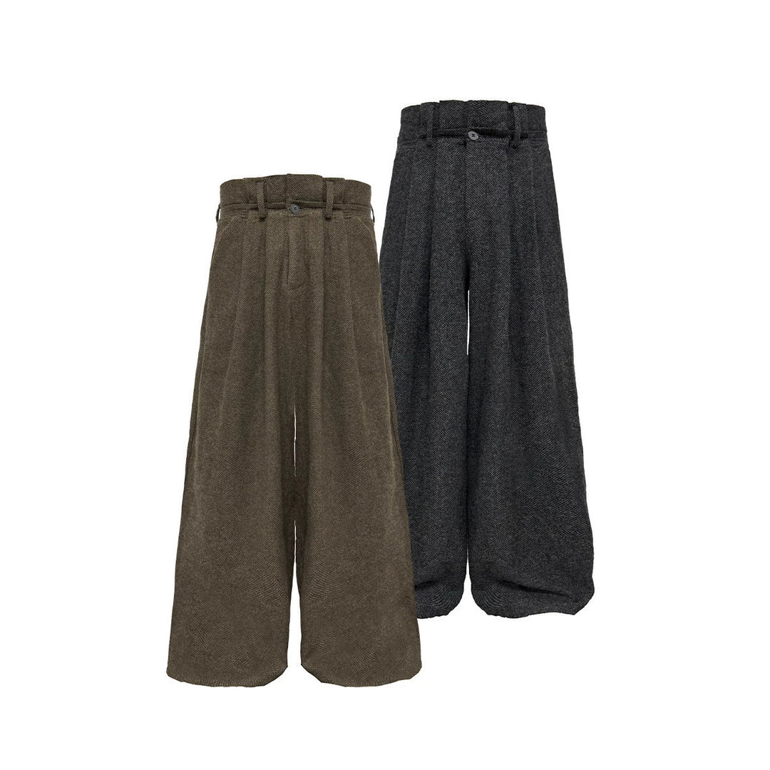 Ladies Wide-Cut Wool Trousers Mune Fashion