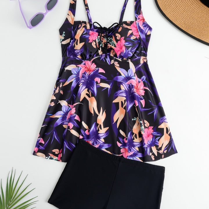 Women's tankini with floral top and comfortable shorts Mune Fashion