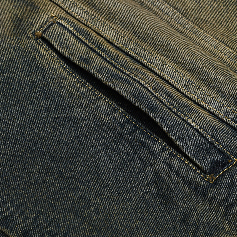 Unisex Oversized Jeans Jacket with Vintage-Washed Effect and Chest Pockets Mune Fashion