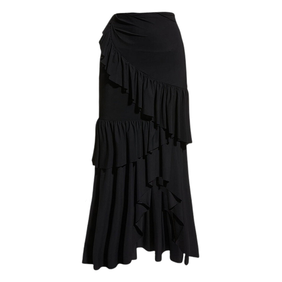 Women One-Shoulder Swimsuit with Ruffle Skirt Mune Fashion