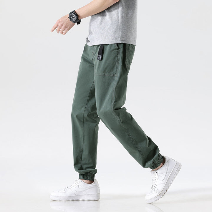 Herren Cargojoggerhose aus Baumwoll-Twill mit Tunnelzugbund und geripptem Knöchelabschluss Mune Fashion