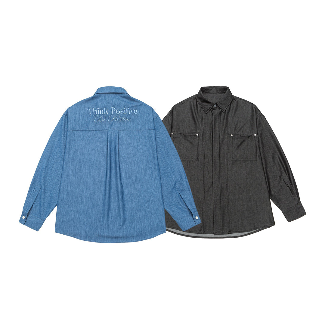 Men's overshirt made from heavy twill quality with concealed placket and chest pockets Mune Fashion