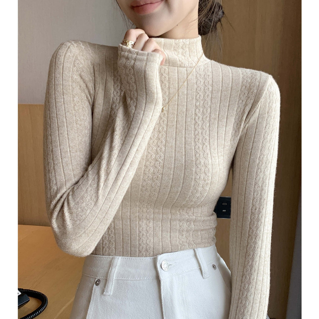 Women's Long Sleeve Turtleneck Sweater Mune Fashion