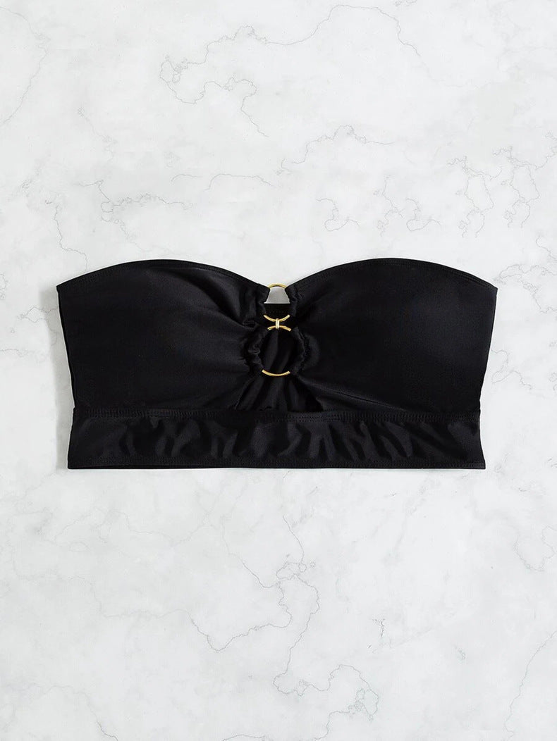 Women's bandeau bikini top with modern gold clasp Mune Fashion