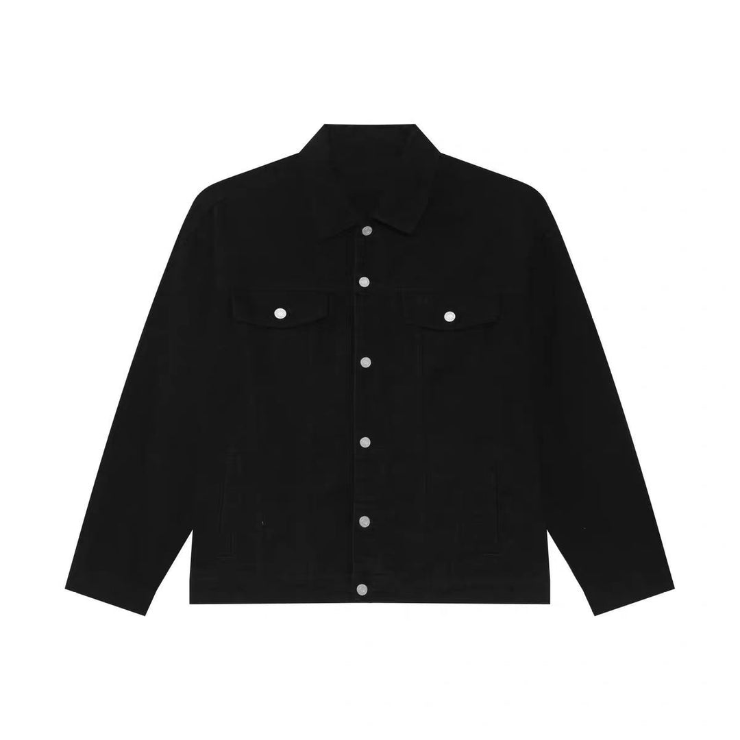 Men's Boxy Denim Overshirt Jacket with Snap Button Placket, Flap Pockets & Straight Hem Mune Fashion