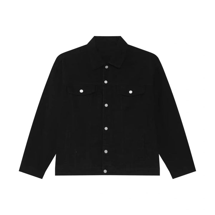 Men's Boxy Denim Overshirt Jacket with Snap Button Placket, Flap Pockets & Straight Hem Mune Fashion