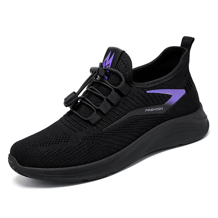 Ladies' lightweight knit sneakers with quick closure, breathable sock construction and shock-absorbing EVA sole Mune Fashion