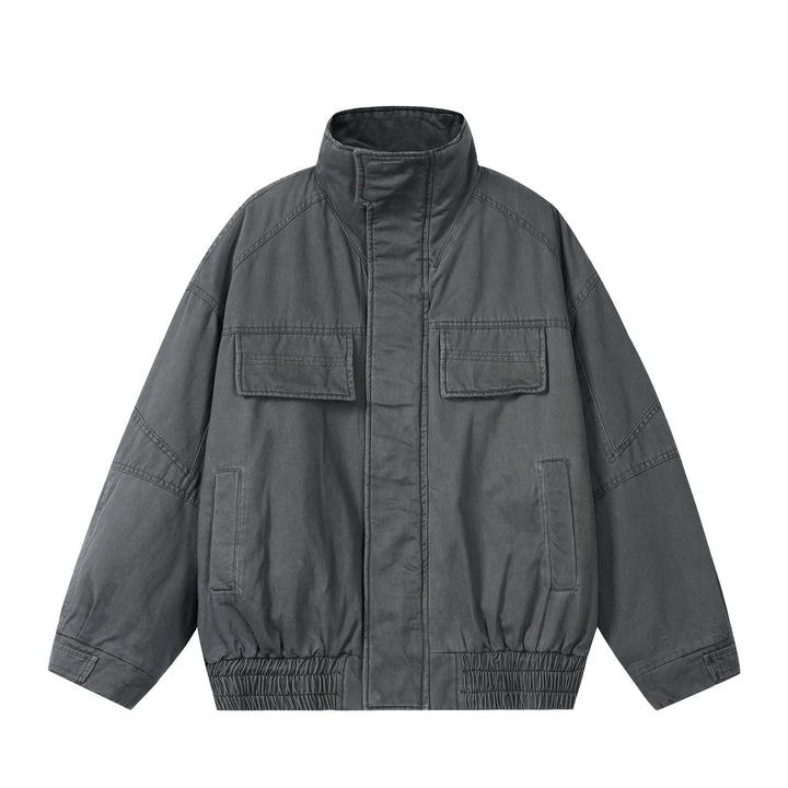 Unisex Boxy-Field jacket with high stand-up collar, flap pockets and elastic hem Mune Fashion