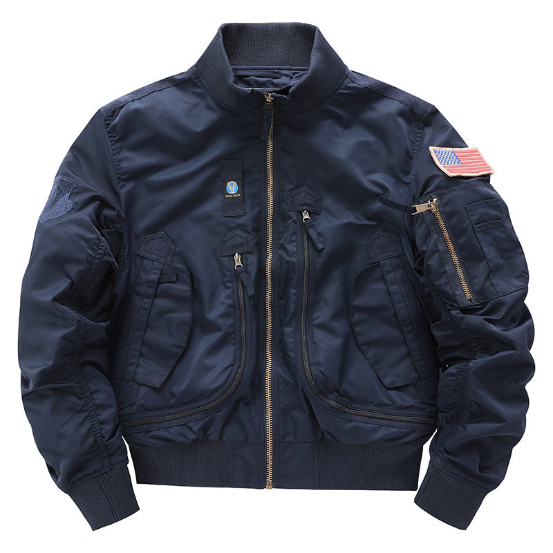 Men's Stylish Bomber Jacket with Insulating Inner Lining and Practical Pockets Mune