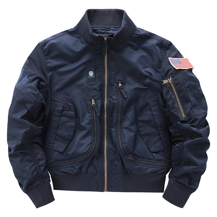 Men's Stylish Bomber Jacket with Insulating Inner Lining and Practical Pockets Mune