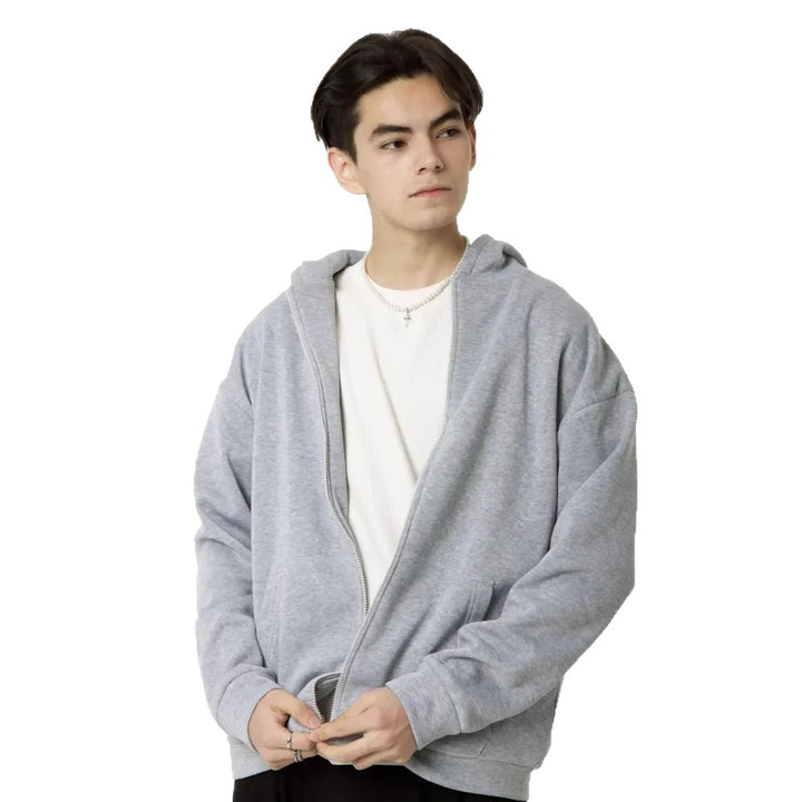 Men's nan minimalist zip hoodie with clean oversized cut and soft French terry lining Mune Fashion