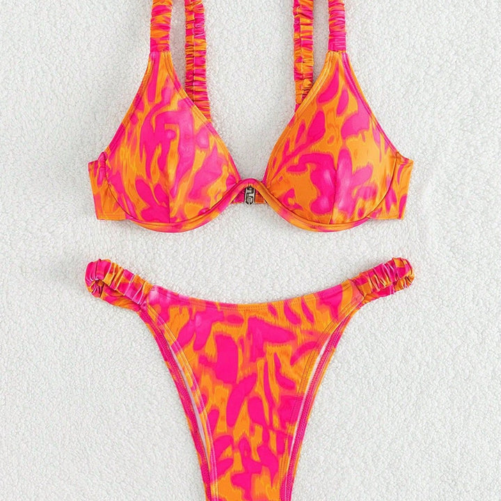 Women's Push-Up Bikini with Fashionable Ruffle Design Mune Fashion