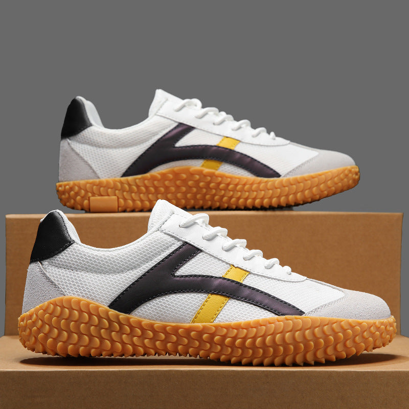 Unisex nan retro-urban Mesh sneaker with profiled rubber outsole and suede toe cap Mune Fashion