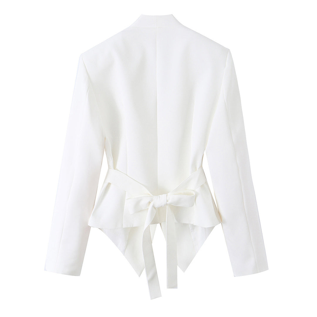 Women's fitted blazer with asymmetric hem and wrap detail Mune Fashion