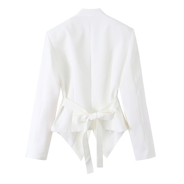 Women's fitted blazer with asymmetric hem and wrap detail Mune Fashion