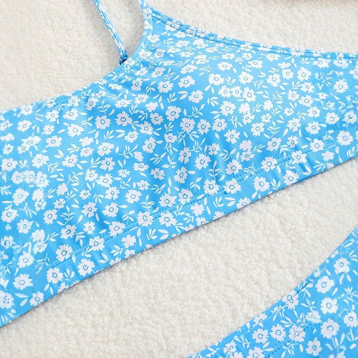 Women Floral High-Waist Bikini Mune Fashion