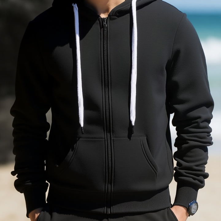 Men's hooded sweat jacket with full zip, kangaroo pockets & soft lining Mune Fashion