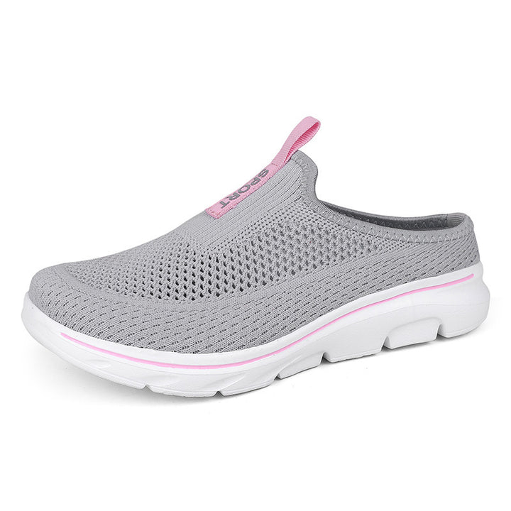 Ladies nan light knit mule with open heel, cushioning lightweight sole and pull tab Mune Fashion