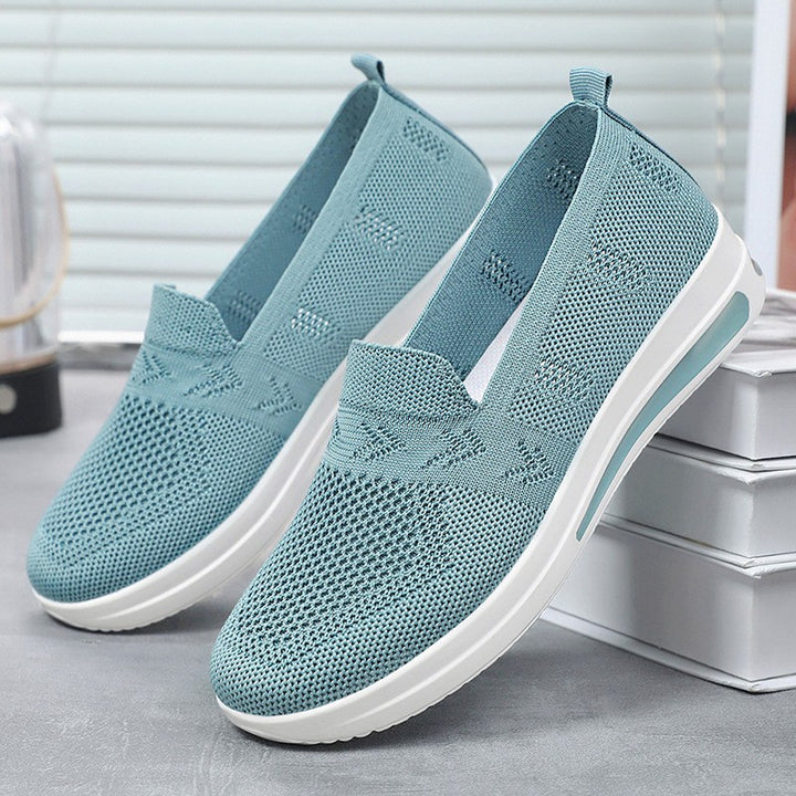 Women's seamless knit slip-on casual sneakers with ergonomic memory footbed and cushioning air chamber midsole Mune Fashion