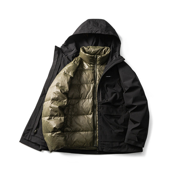 Men's Functional Outdoor Softshell Jacket with Hood and Multiple Pockets Mune Fashion