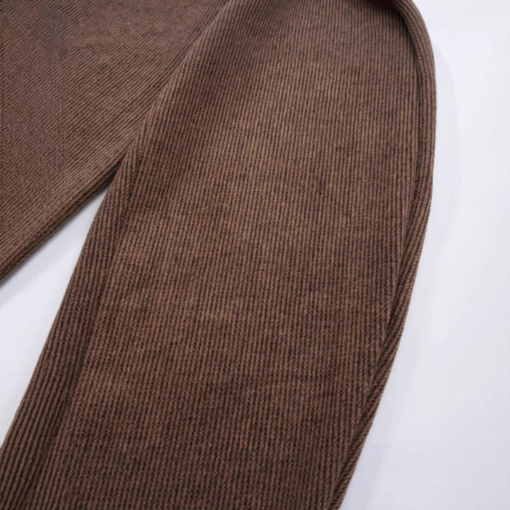 Women's Wide-Cut Corduroy Pants with Elastic Waistband Mune Fashion