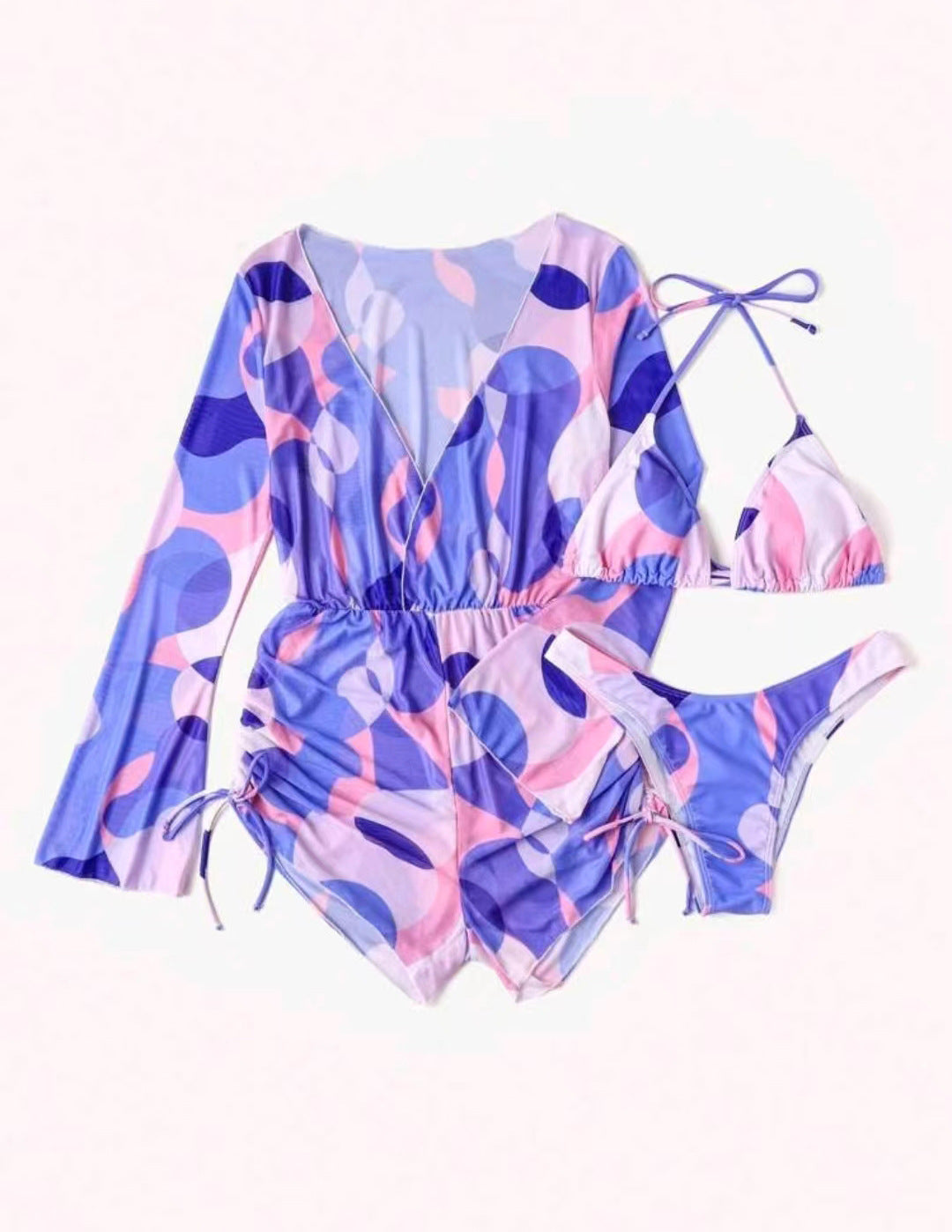 Women's beach outfit with airy tunic and bikini Mune Fashion